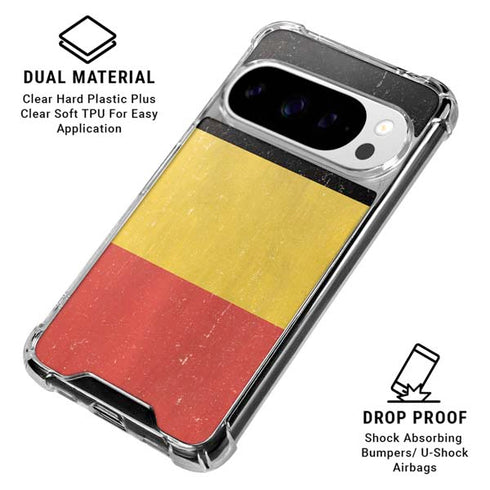Belgium Flag Distressed Google Pixel 10 Pro XL Clear Case